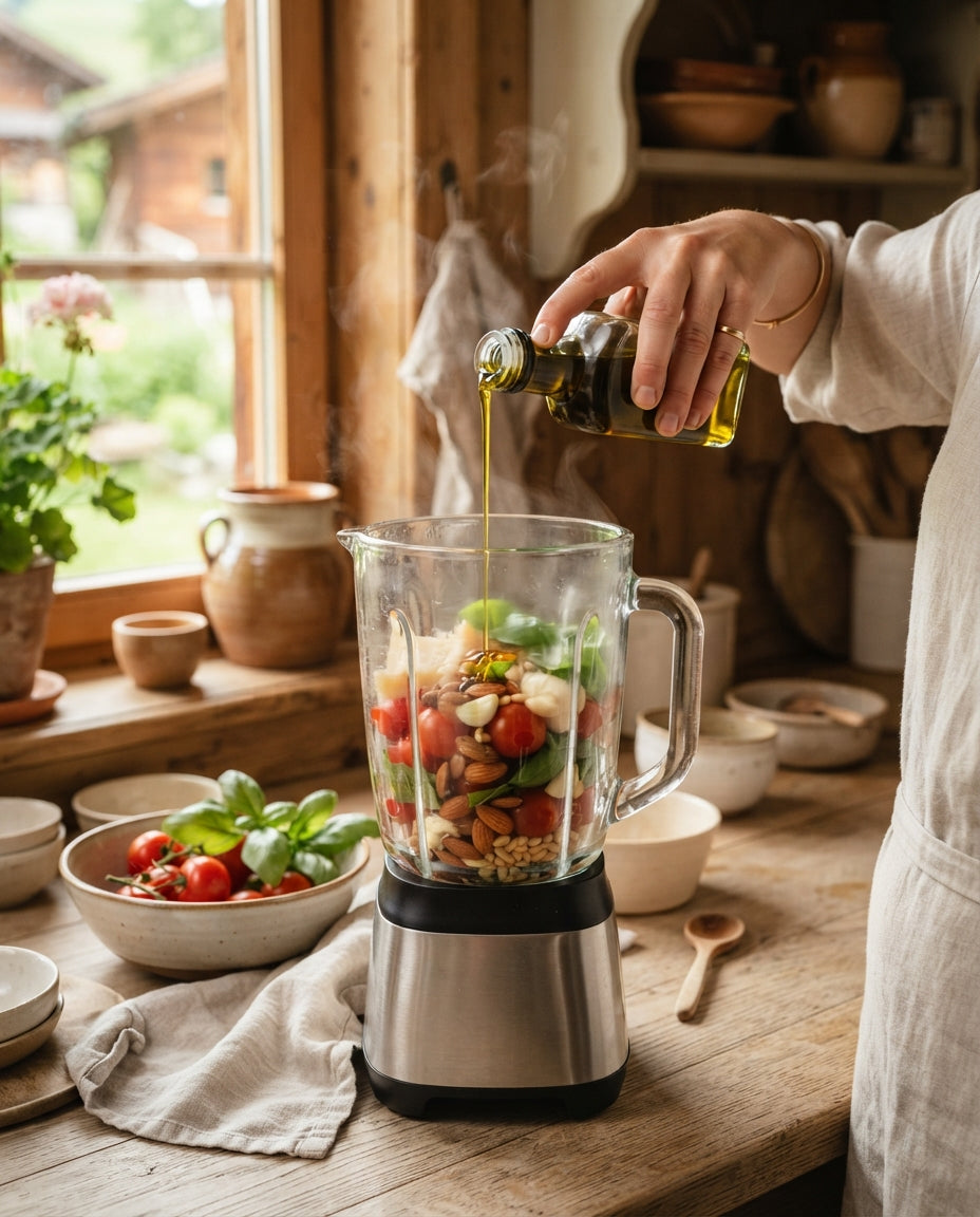 Spiralen mit Tomaten-Mandel-Pesto – Zubereitung