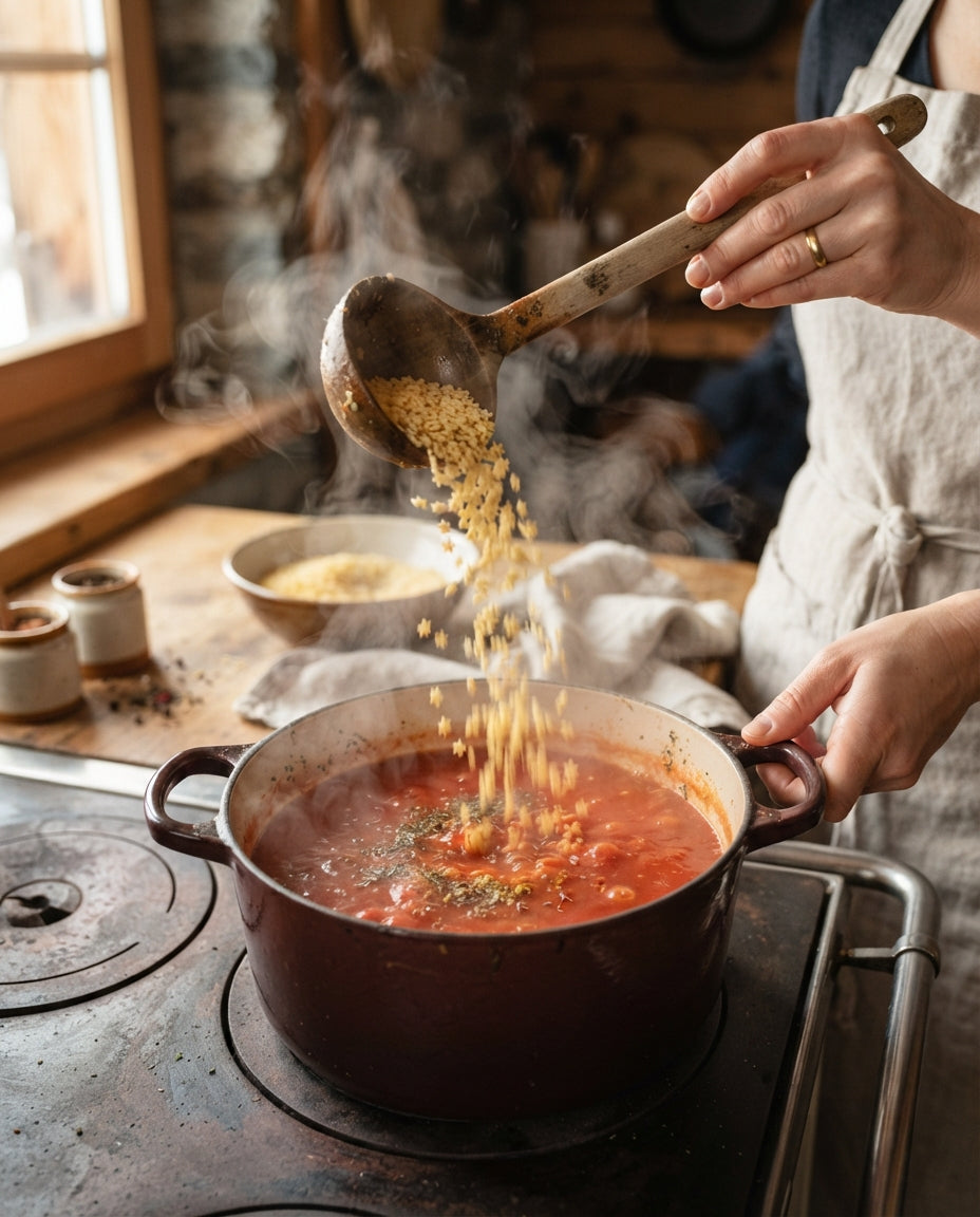 Cremige Sternli-Pastina mit Tomate – Zubereitung