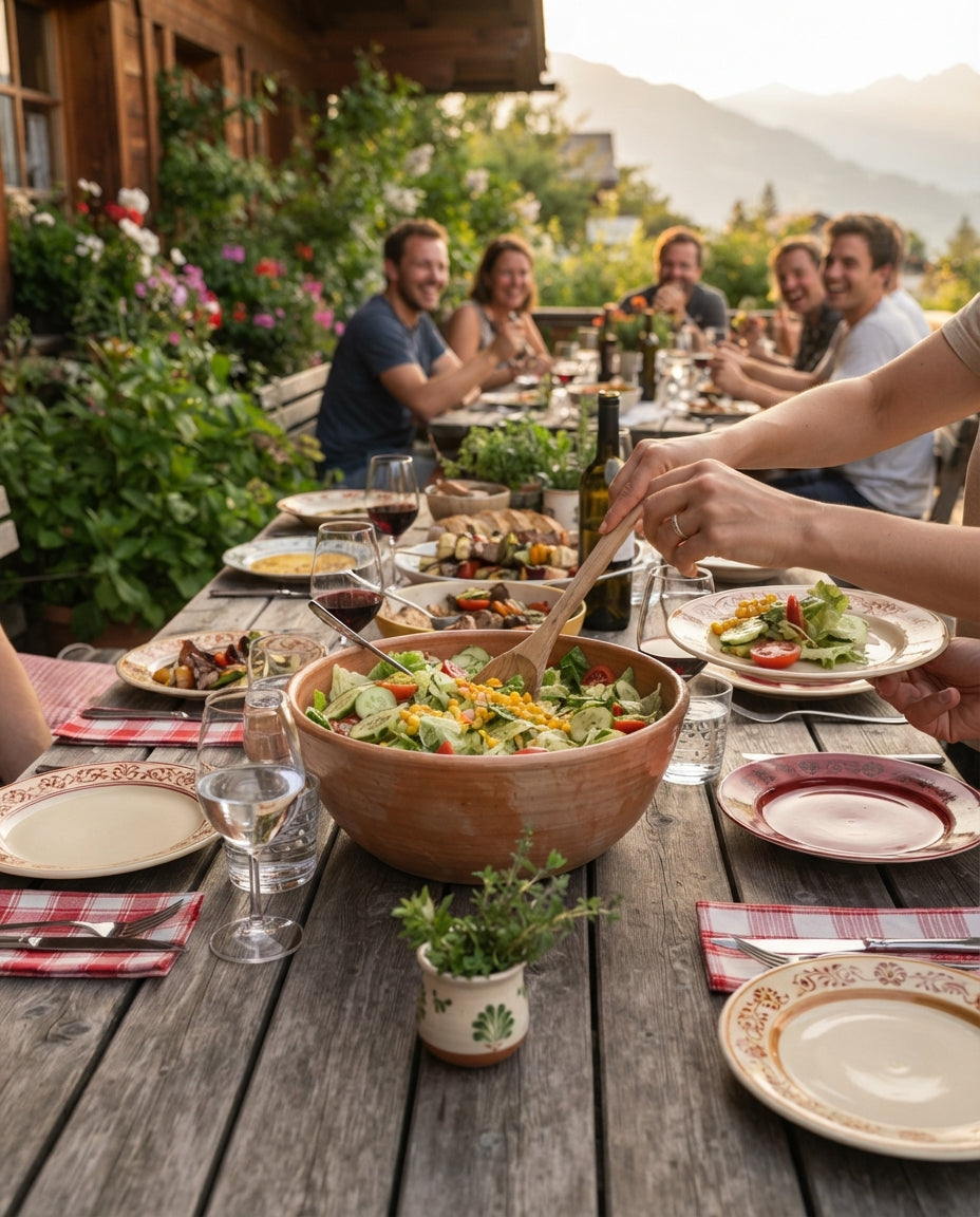 Feiner Hörnli-Salat, vegan gedacht – gemeinsam am Tisch