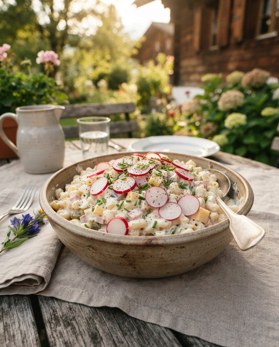 Rezept: Feiner Hörnli-Salat, vegan gedacht
