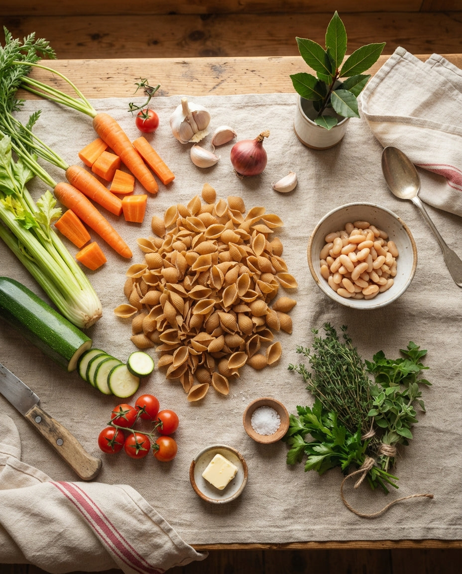 UrDinkel-Müscheli-Minestrone aus einem Topf – Zutaten