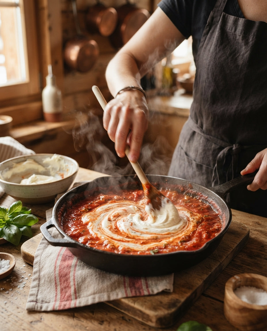 Edelweissli in Tomaten-Mascarpone-Sauce – Zubereitung