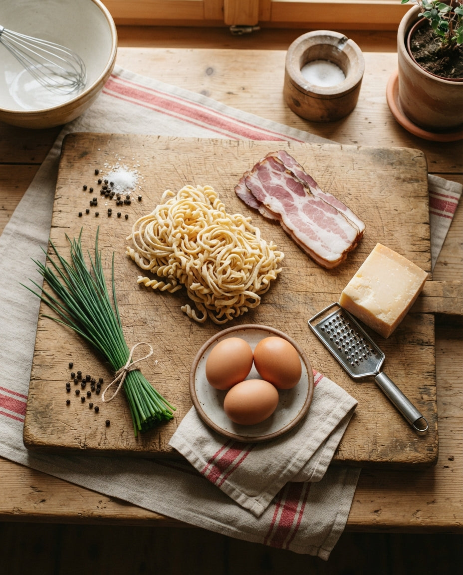 Zöpfli-Carbonara mit Schweizer Speck – Zutaten