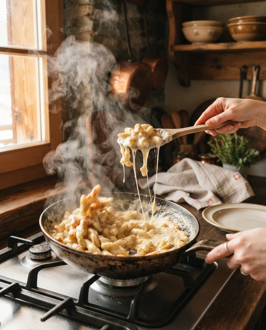 Zöpfli-Carbonara mit Schweizer Speck – Zubereitung