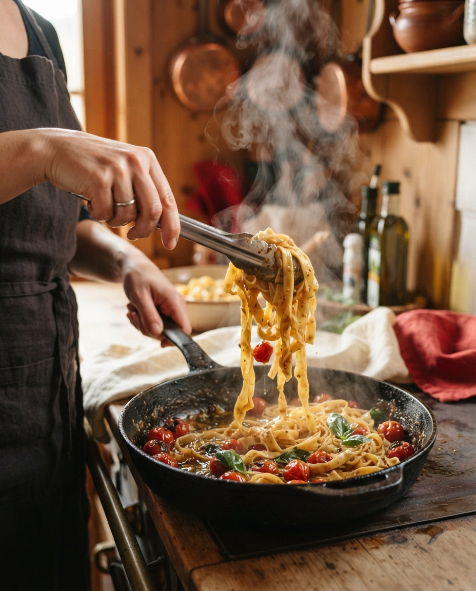 Chili-Tagliatelle mit Knoblauch und Zitrone – Zubereitung