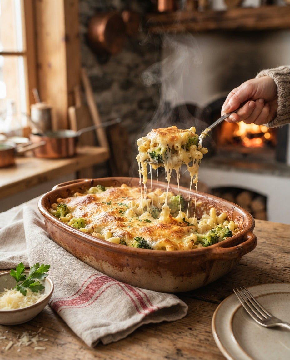 Rezept: Bio-Hörnli-Gratin mit Broccoli & Doppelchäs