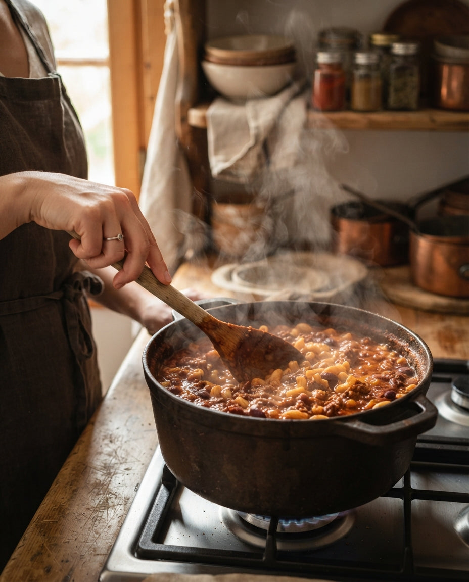 One-Pot-Hörnli-Chili sin Carne – Zubereitung