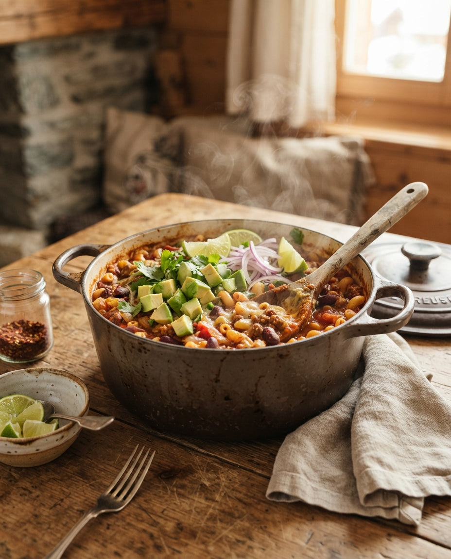 Rezept: One-Pot-Hörnli-Chili sin Carne