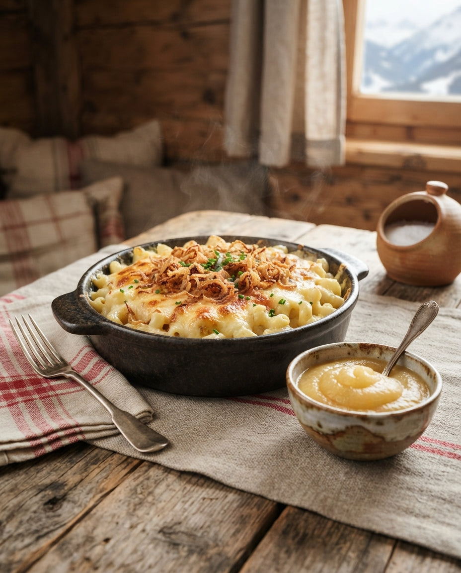 Rezept: Blitz-Älplermagronen mit Apfelmus