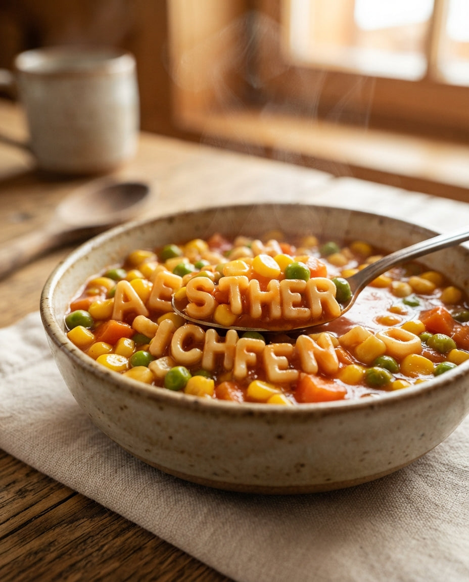 Buchstaben-Power-Pasta für kleine Champions – Detailaufnahme