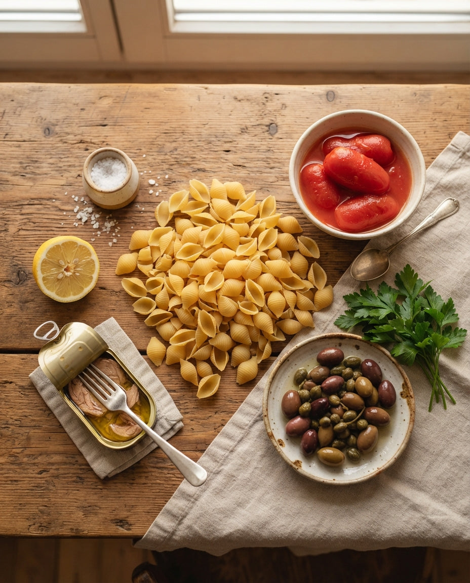 Müscheli mit Thon-Tomaten-Sugo – Zutaten