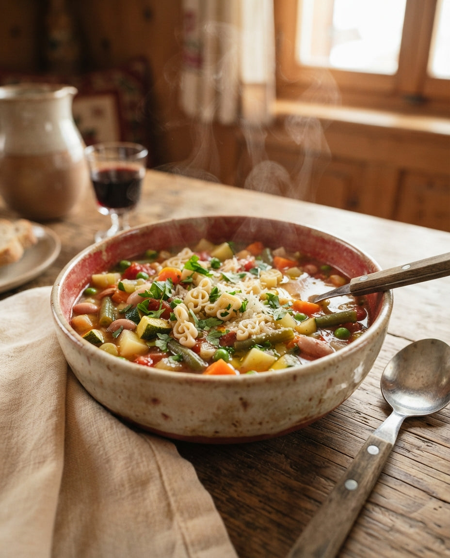 Rezept: Suppenkonzert – Minestrone mit Musik-Teigwaren