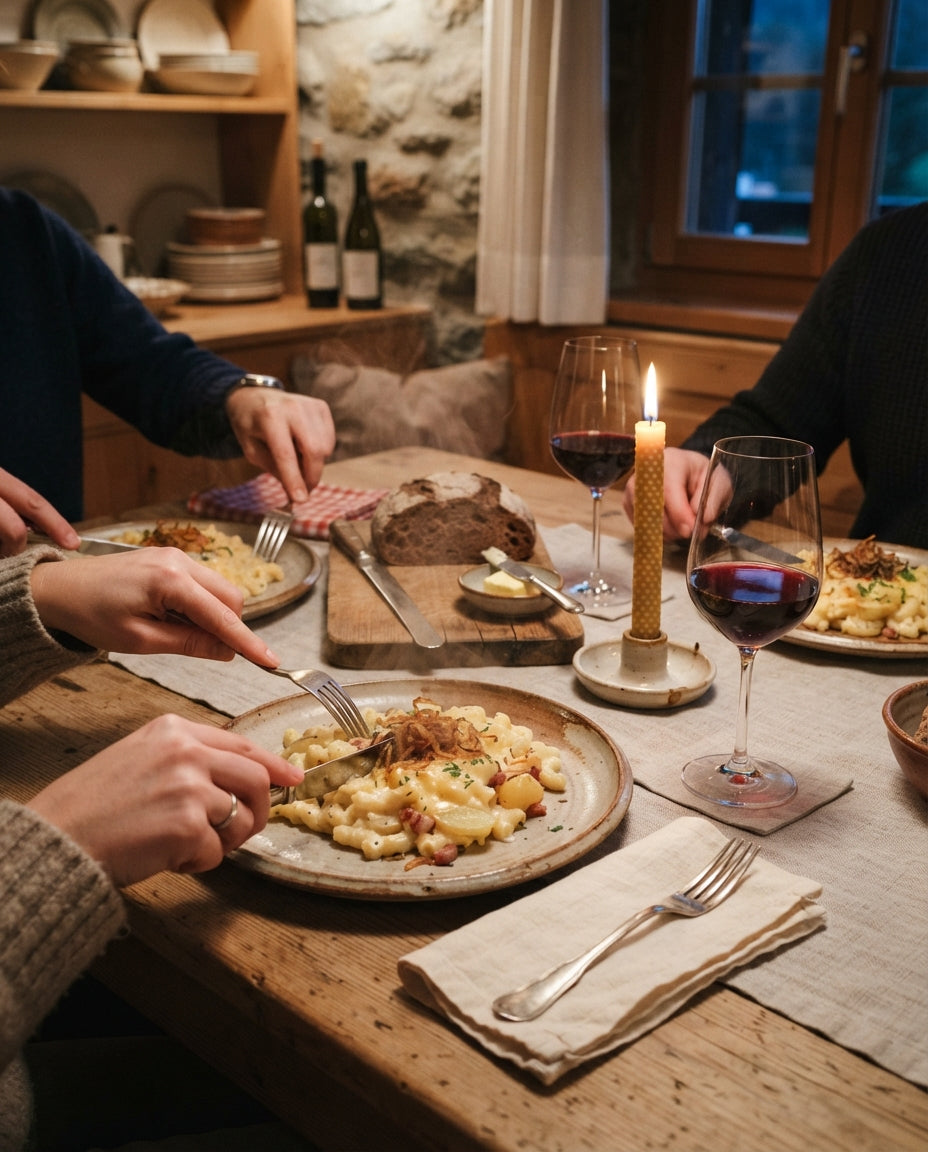 Rahm-Nudeln Stroganoff-Art mit Rindsstreifen – gemeinsam am Tisch