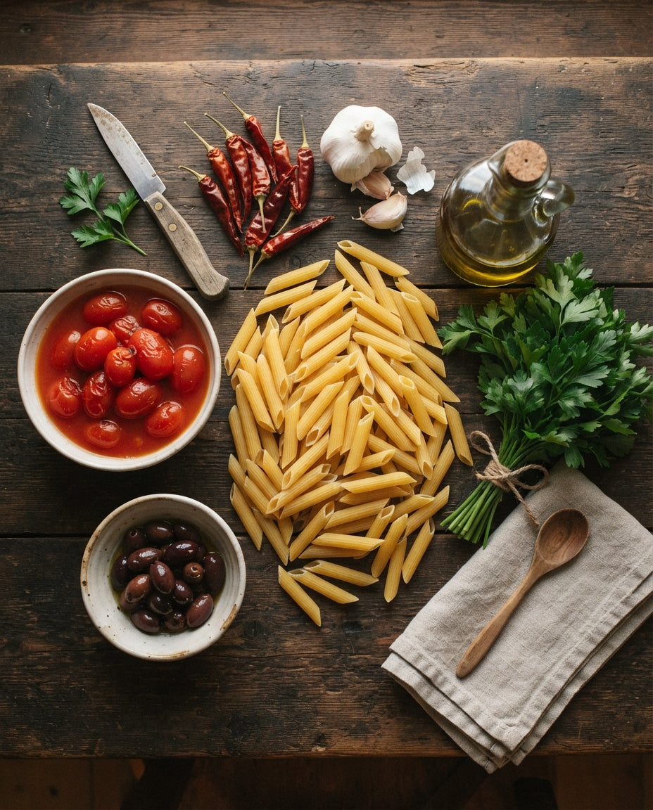 Penne all'Arrabbiata – feurig und flott – Zutaten