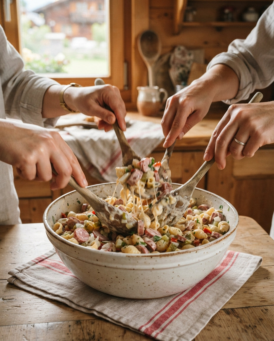 Schwingfest-Hörnlisalat für die Festbank – Zubereitung