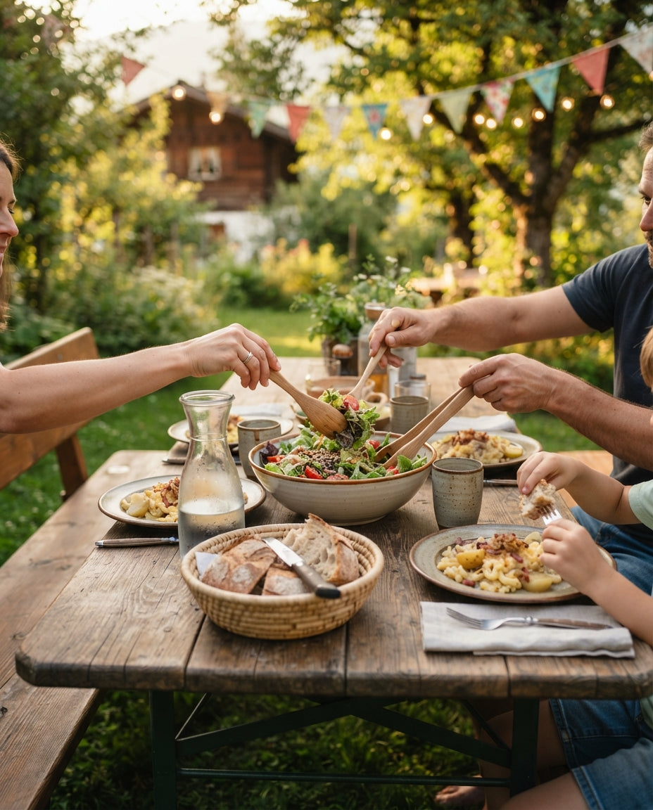 Schwingfest-Hörnlisalat für die Festbank – gemeinsam am Tisch