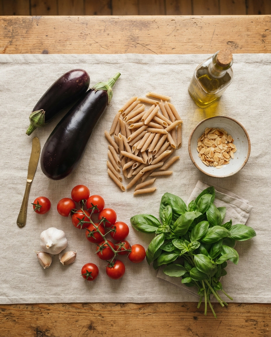 Penne alla Norma – glutenfrei und vegan – Zutaten
