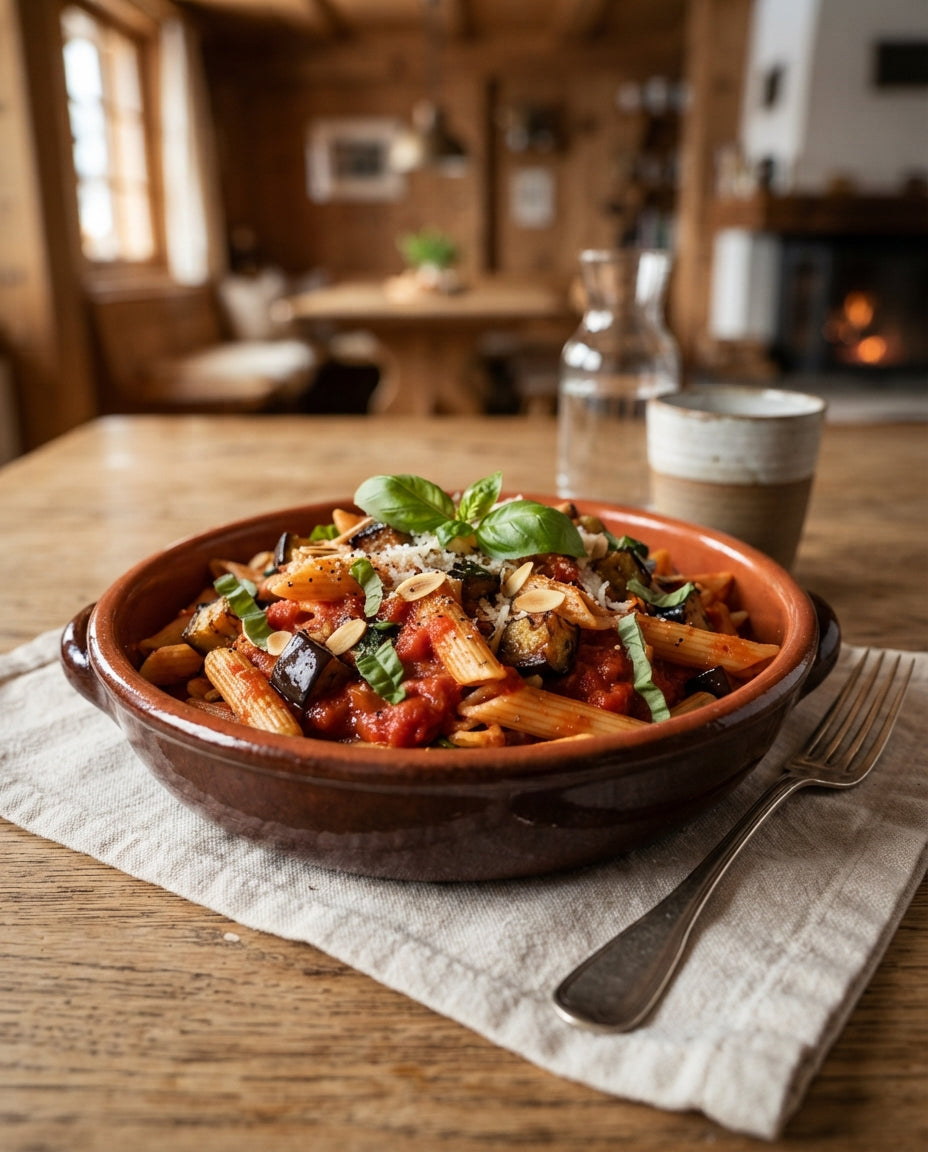 Rezept: Penne alla Norma – glutenfrei und vegan