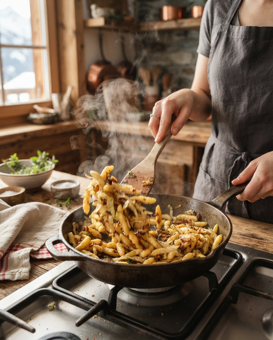 Kraut-Wellenspätzle aus der Pfanne – Zubereitung