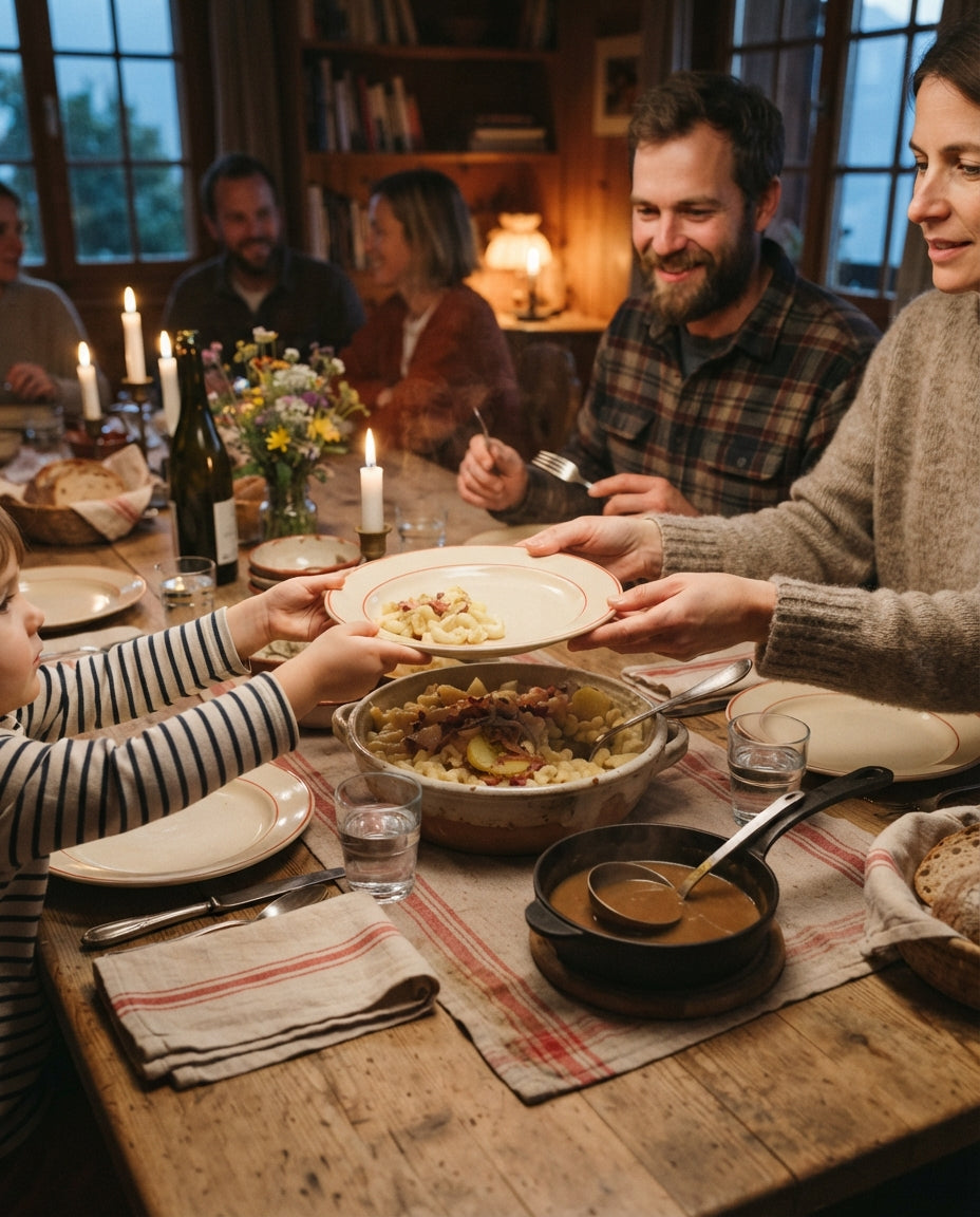 Spätzli mit Zitronen-Poulet-Geschnetzeltem – gemeinsam am Tisch