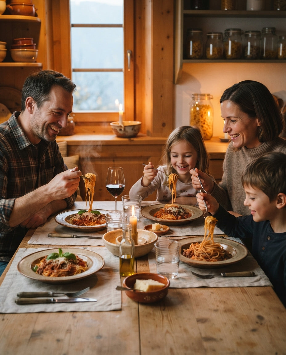 Salbeibutter-Spaghetti mit Zitrone & Baumnüssen – gemeinsam am Tisch