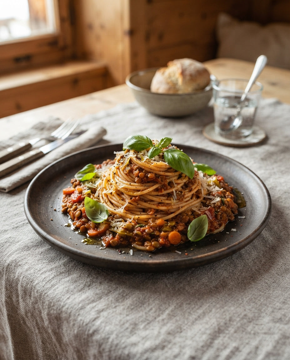 Rezept: Spaghetti mit Linsen-Bolognese (vegan & glutenfrei)