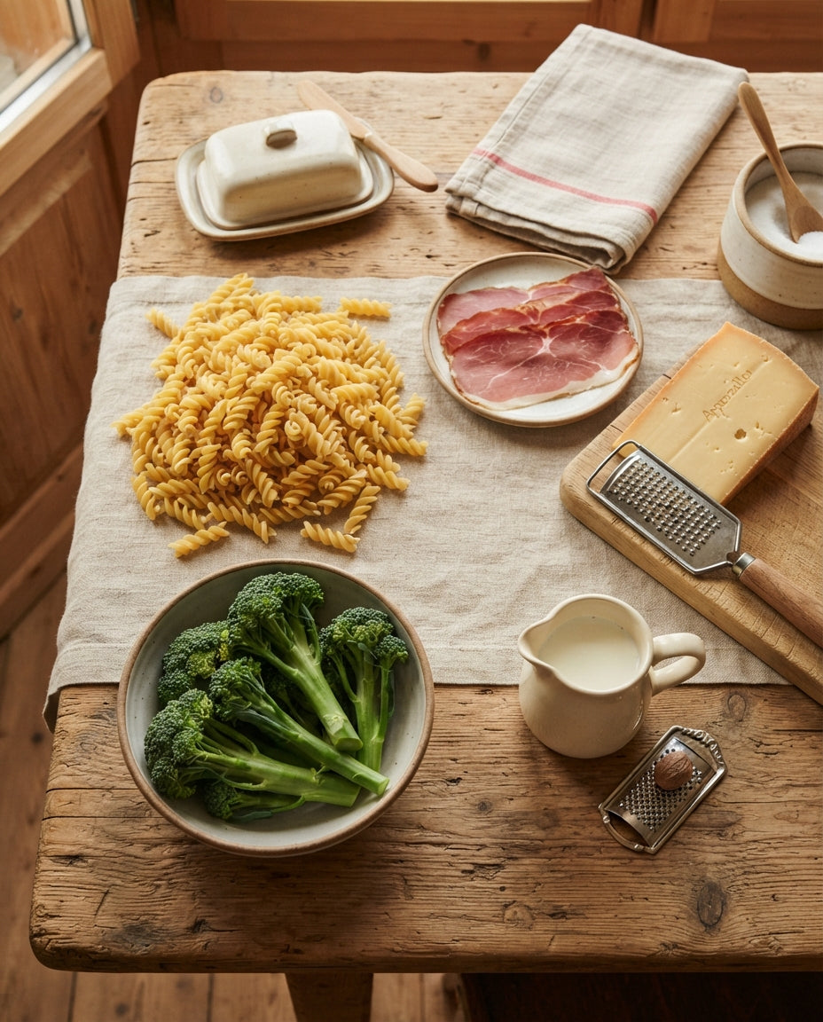 Spiralen-Gratin mit Broccoli & Schinken – Zutaten