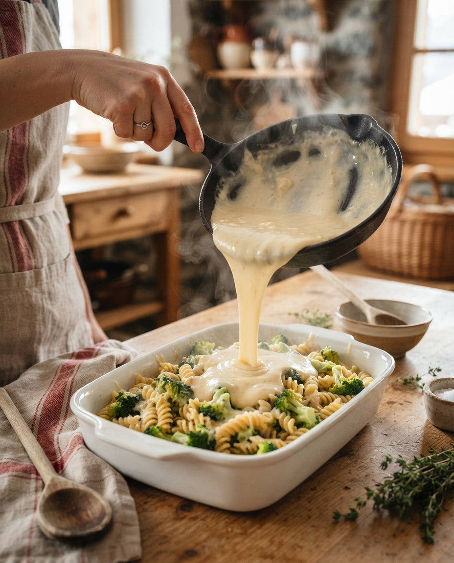 Spiralen-Gratin mit Broccoli & Schinken – Zubereitung