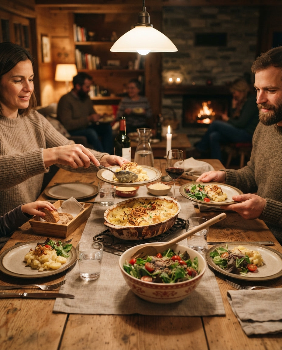 Bunter Bio-Spirali-Gratin mit Gemüse und Käse – gemeinsam am Tisch