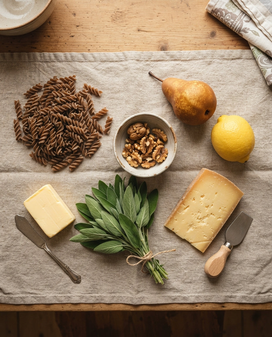 UrDinkel-Spiralen mit Baumnuss-Salbei-Butter – Zutaten