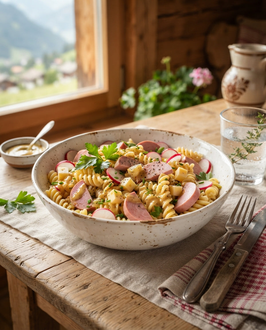 Rezept: Lauwarmer Spiralen-Wurstsalat deluxe