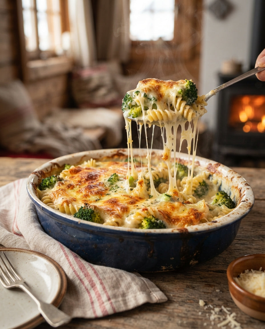 Rezept: Spiralen-Gratin mit Broccoli & Schinken