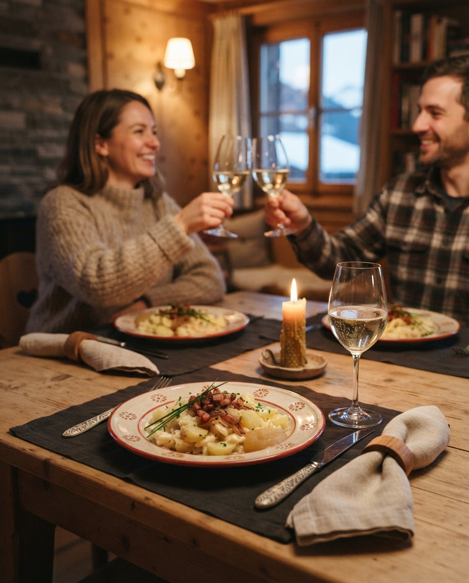 Bärlauch-Tagliatelle mit Zitronenrahm und Lachs – gemeinsam am Tisch