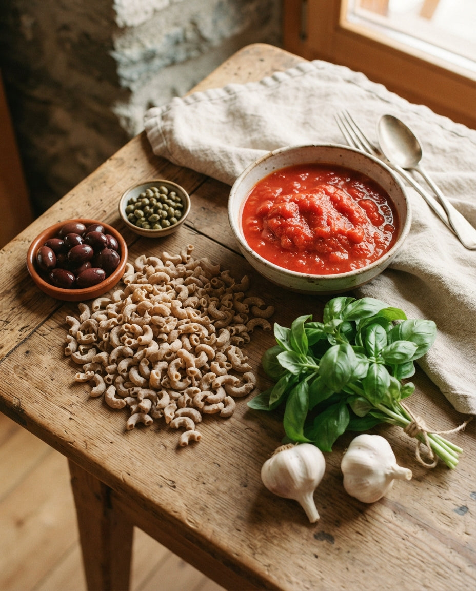 One-Pot UrDinkel-Hörnli Napoli – Zutaten