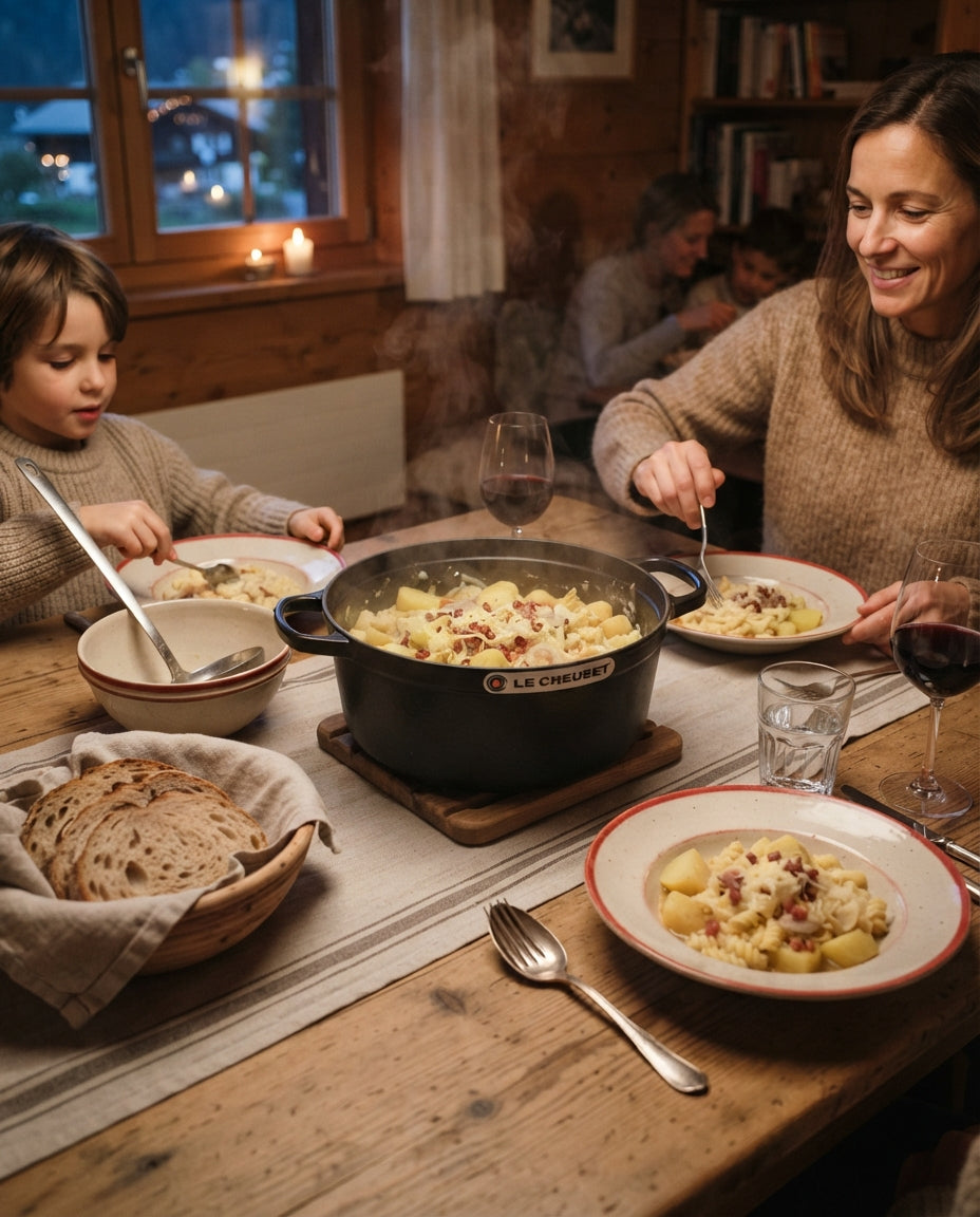 One-Pot UrDinkel-Hörnli Napoli – gemeinsam am Tisch