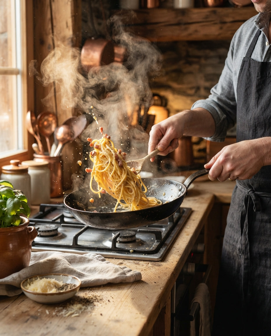 UrDinkel-Spaghetti aglio e olio mit Baumnüssen – Zubereitung