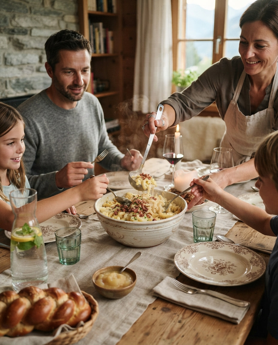 Mediterrane UrDinkel-Spiralen mit Zucchetti – gemeinsam am Tisch