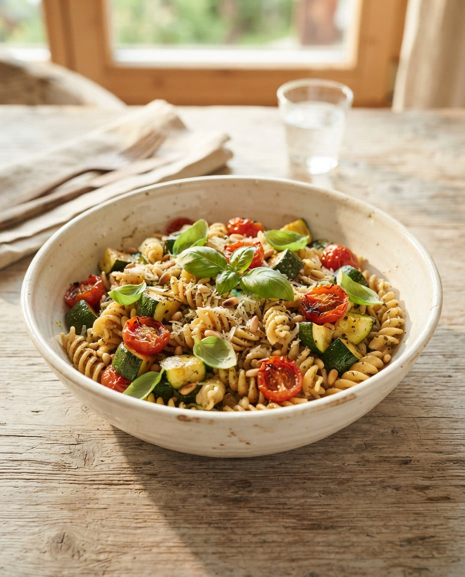 Rezept: Mediterrane UrDinkel-Spiralen mit Zucchetti