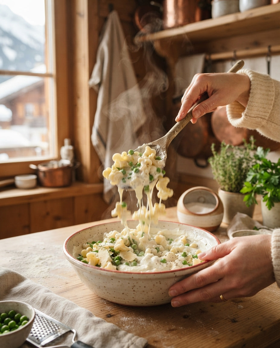 Edelweissli mit Zitronen-Ricotta und Erbsen – Zubereitung