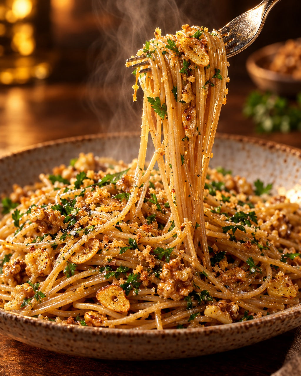 Spaghetti UrDinkel en bocal — Fraîchement servi et fumant